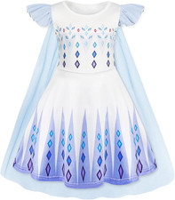 Princess Dress with Cape Girls Halloween Birthday Party Cosplay Costume