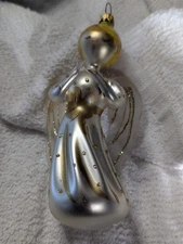 Vintage Soffieria De Carlini  Glass Blown Italian Christmas Ornament Angel NICE!