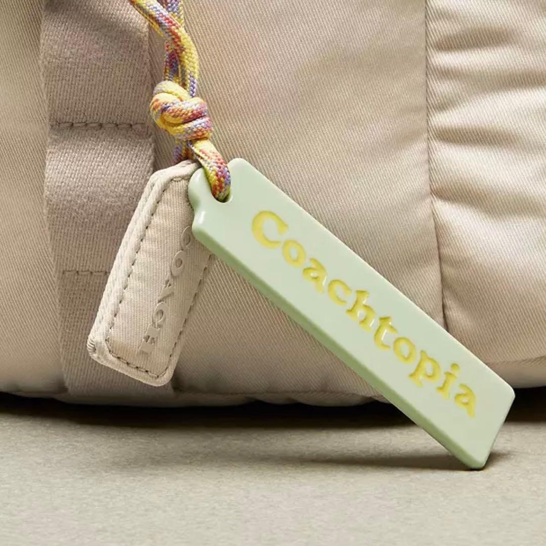 COACH Loop Mini Backpack Recycled Polyester Beige… - image 5