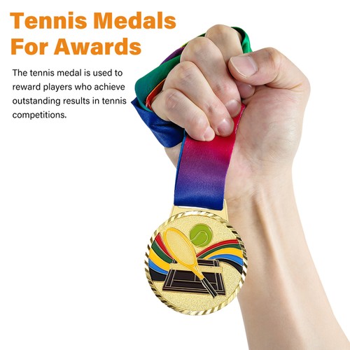 Tennis Medal Medals Gold with Ribbons Miss Decorations For Awards - Picture 11 of 11