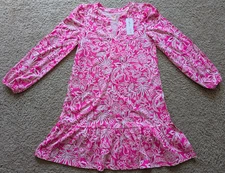 Lilly Pulitzer Alyssa A-Line Cotton Dress NWT Medium Passion Fruit Pink Absolut