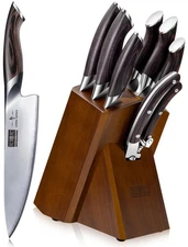 8-Piece Kitchen Knife Set, Japanese High Carbon Super Steel Knife Sets with B...