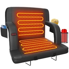  Dual-Sided Heated Stadium Seats for Bleachers with Back 1pcs 23in Black