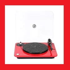 Elipson Chroma 400 MM Turntable – Red Gloss, Manual Belt-Drive, Ortofon OM10