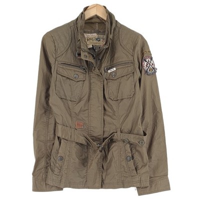 Khujo Biker Style Belt Brown Jacket For Women Yh6 Size L