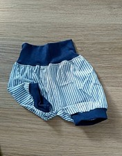 blau/gestreifte kurze Pumphose,Unikat, Handmade,Baumwolle,Gr.68/74,Unisex,Urlaub