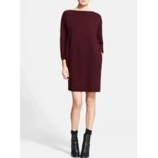Vince Wool Burgundy Contrast Panel Sweater Dress size small