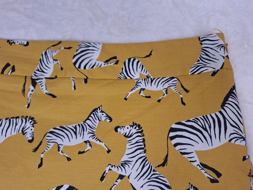 Ann Taylor Skirt Womens 10 Yellow Africa Safai Zebra Print Mini A-Line Lined Zip - Picture 2 of 10