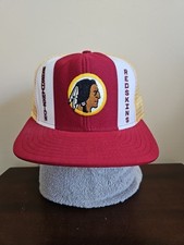 Vtg 80's Washington Redskins Cap Hat Mesh Trucker Snapback AJD Lucky Stripes