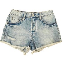 Eightytwo Denim Shorts Size 8-10 High Waist Distressed Stretch Button Fly