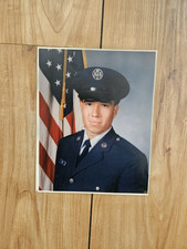 VINTAGE 1980'S HANDSOME MEXICAN AMERICAN MAN IN USAF AIR FORCE UNIFORM PORTRAIT