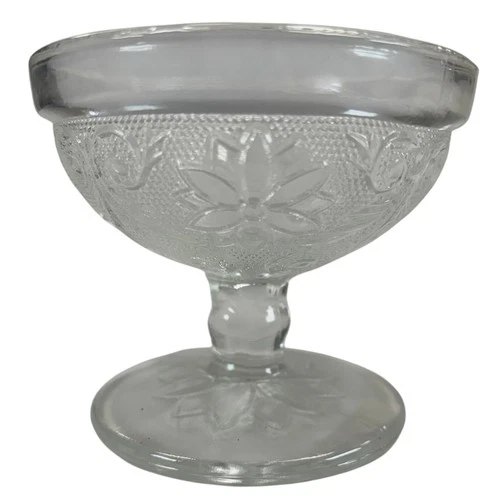 Indiana Glass Tiara Sandwich Clear Depression Glass Footed Sherbet Dish Vintage