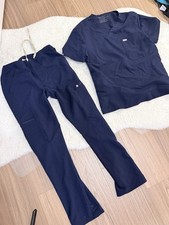 Figs Scrub Set Navy Bottom Top Cargo pants shirt Medical Men Medium Small