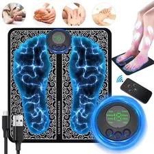 EMS Foot Massager Mat Electric Pad Blood Muscle Circulation Relief Pain LED USB