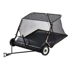 Tow-Behind Lawn Sweeper 52-inch Leaf Yard Collector 26 cu.ft. Adjustable