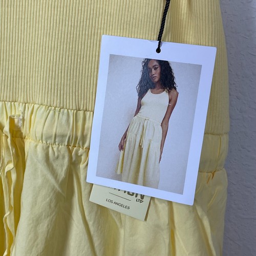 NWT Nation LTD Fannie Midi Dress Women’s Sz S Yellow Cotton Sleeveless Pockets - Picture 5 of 6