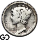 1921-D Mercury Dime, Lower Mintage Key Date Denver Issue