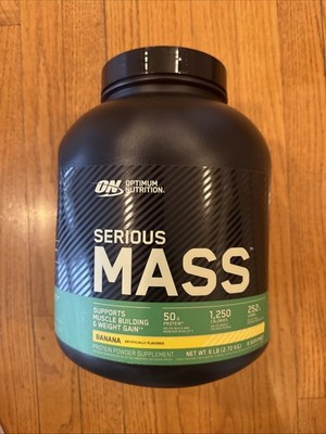 Optimum Nutrition Serious Mass Gainer Protein Powder, Banana, 6 lbs, Exp. 8/27