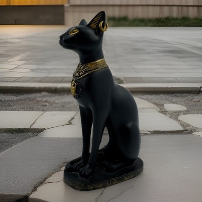 Black Egyptian Cat Bastet figure VTG 2001 Resin