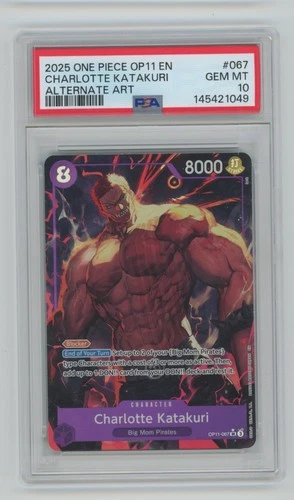 PSA 10 CHARLOTTE KATAKURI 2025 One Piece OP11 EN #067 ALTERNATE ART SP GEM MINT!