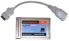 3Com 10/100 LAN CardBus Ethernet PC Card 3CCFE575BT with NEW Dongle Cable