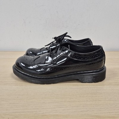 Dr. Martens Damenschuhe Größe 5 schwarz Lackleder Brogue Schnürschuhe flach