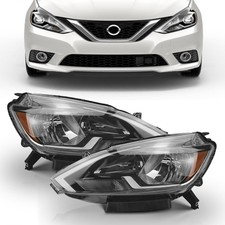 Set of 2 Left  Right Halogen Headlights Headlamps Compatible with Nissan Sentra