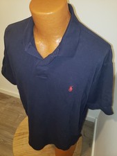  XL Mens Polo Ralph Lauren Polo Shirt Navy Blue Pony Logo Short Sleeve