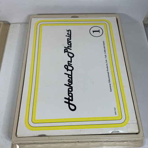 Set carte e libri vintage Hooked On Phonics lettura cassette 1992 nastro mancante - Foto 6 di 8