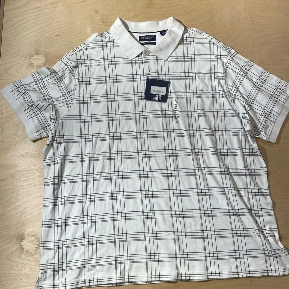 Polo Roundtree & Yorke Blanco y Negro a Cuadros 4X (OS) Foto 2 de 4