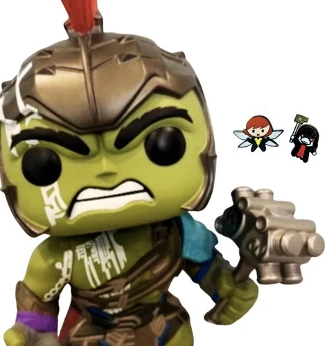 Funko Pop Jumbo Ragnarok Hulk (10in Bobblehead) + Marvel Wasp Ronan Pins