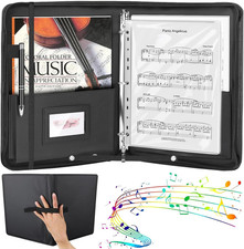 Choral Music Folder with Hand Strap, 3-Ring PU Leather, 30 Binder Bags