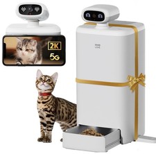 HHOLOVE Automatic Cat Feeder With Camera AI-Powered, 2k HD Video Night Vision,