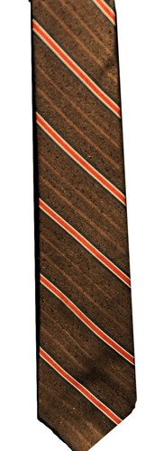 Neck Tie Royal Knights Castner Knott Brown Red Stripe Vntg 3"W 55"L PET RESCUE