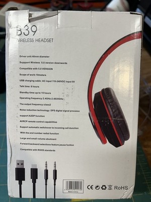 B39 Head Mounted Sports Wireless Bluetooth Headphones With Microphone New