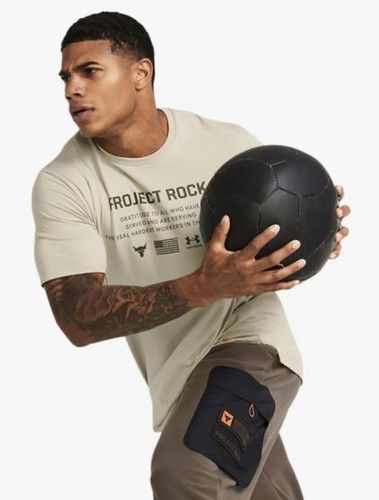 Under Armour Project Rock Día de los Veteranos Caqui Base Marina OD Verde Talla 2XL - Imagen 3 de 9
