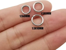 10 Silver Jump Rings 8-10mm Split Rings Thick Rings Wholesale Jewelry Findings