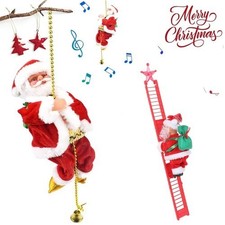 Electric Ladder Santa Claus Climbing Beads with Music Doll Christmas Decoration