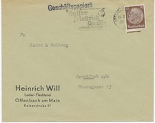 DEUTSCHES REICH WERBESTEMPEL 1933 OFFENBACH / (MAIN) 4 / Kaiser Friedrich Quelle