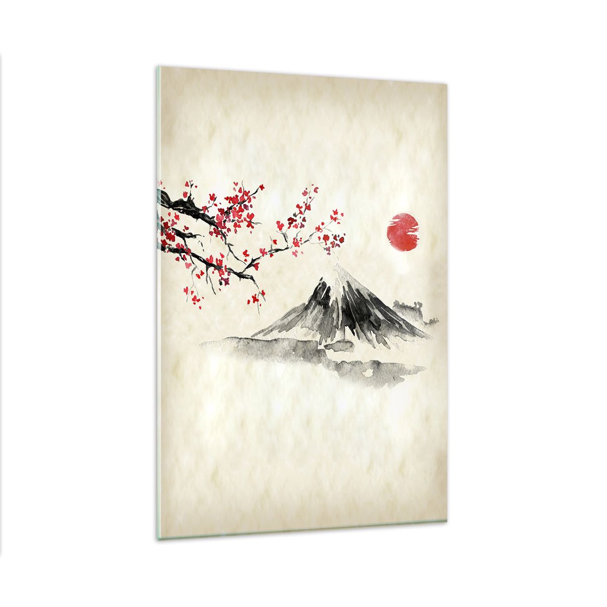 Quadro su Vetro 80x120cm Acquerello asiatico paesaggio Stampe Moderni Murale