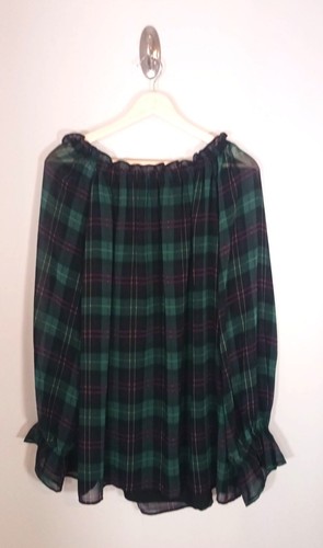 Talbots Bauern Schottenkaro Urlaub Rüschen Damen Bluse Größe 3x neu ohne Etikett - Bild 2 von 6