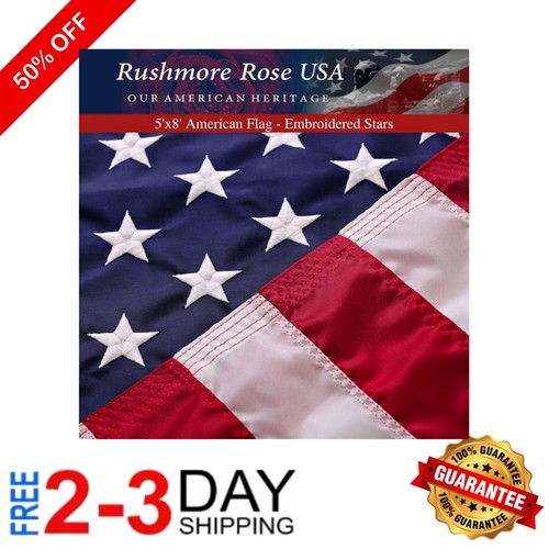 Veteran's Pride 5x8 American Flag - Heavy-Duty Indoor/Outdoor Use with