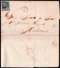 Cuba Esp. - Edi o Ant. 7 - 1864 - Mat Paper Closed Tp. II "Bolodron 1/Jun./64"