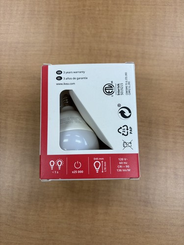 IKEA SOLHETTA LED bulb E12 450 lumen, globe opal, 2700 K (2-PACK) NEW - Picture 2 of 3