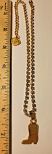 New Gold-tone Boot Bracelet Anklet Chain with Rhinestones and Cowboy Boot Charm