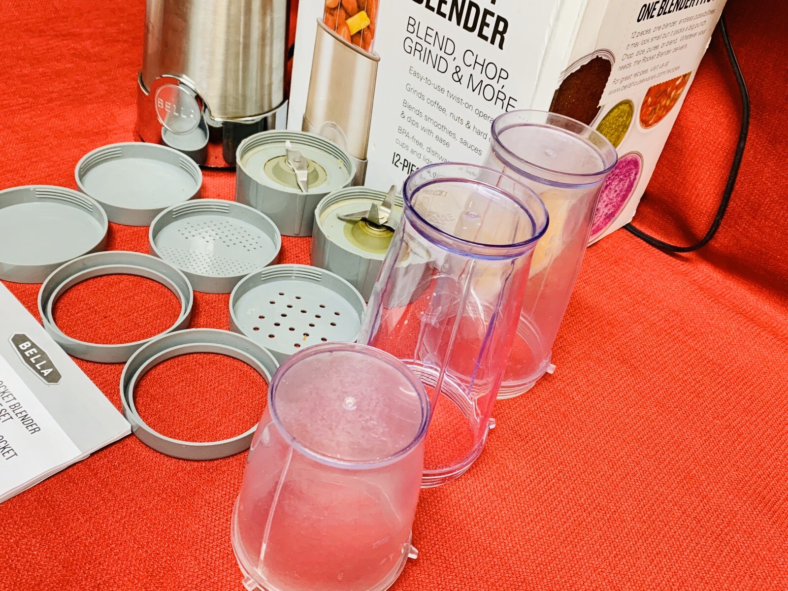 Bella Rocket Blender Model XJ11401B1 Blend Chop Grind 12Piece eBay