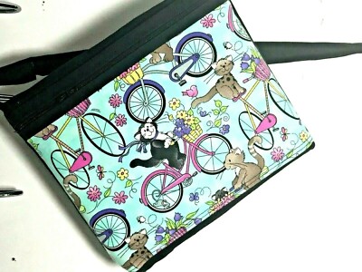 Cats on Bicycles Crossbody Canvas Bag Black
