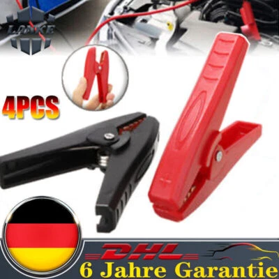 MARKENLOS 4x Auto Batterie Ladegerät Klemmen Krokodilklemmen Überbrückungskabel Klemme