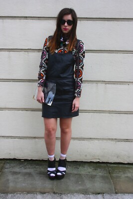 TOPSHOP BOUTIQUE REAL LEATHER PINAFORE SIZE 8 | eBay UK