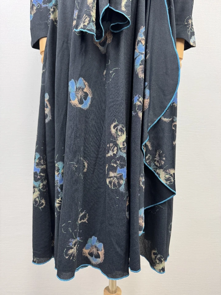 HANRO SIESTA 瑞士蓝色优雅花朵抽绳长裙 38 码 — 第 3/4 张图片